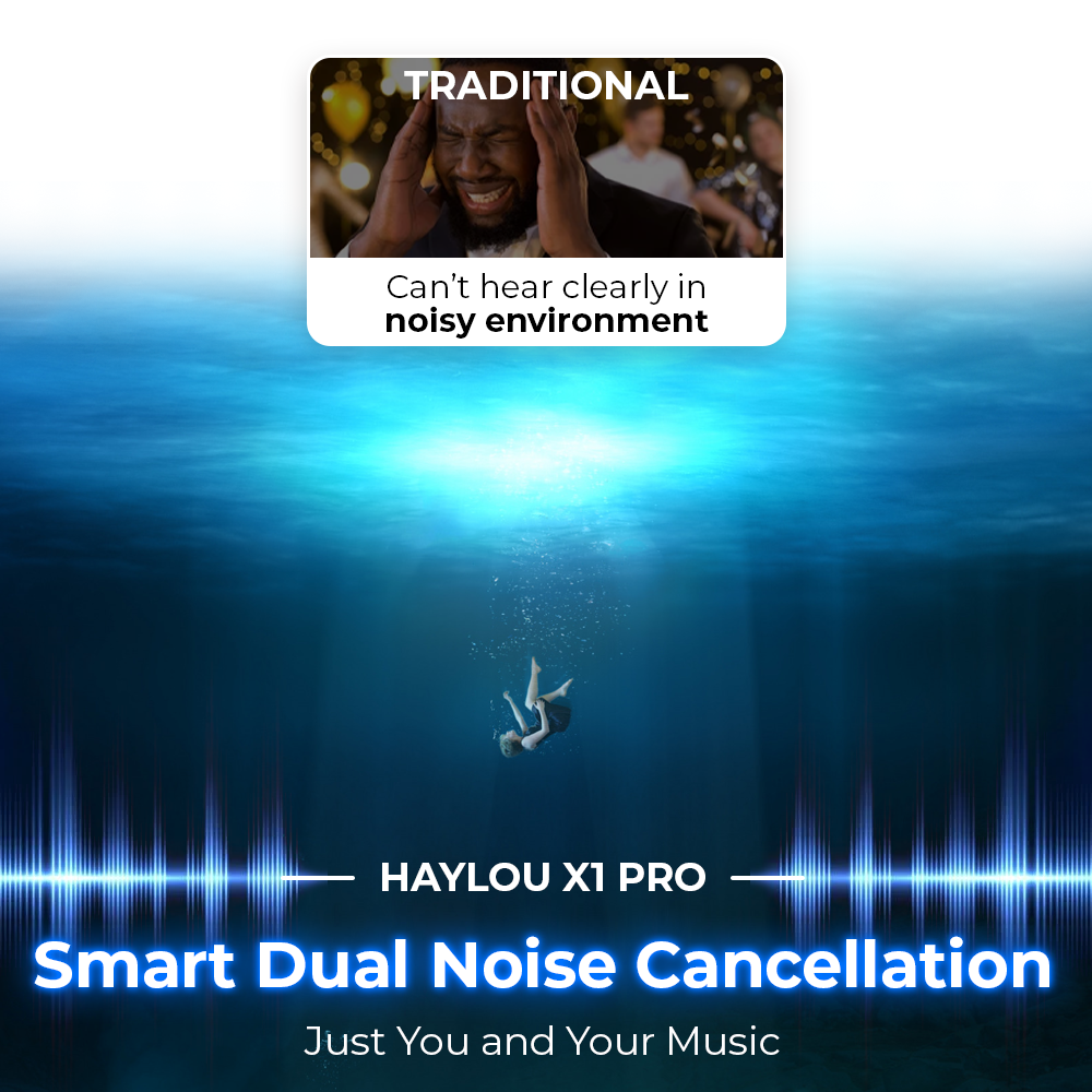 Haylou X1 Pro smart dual noise cancellation