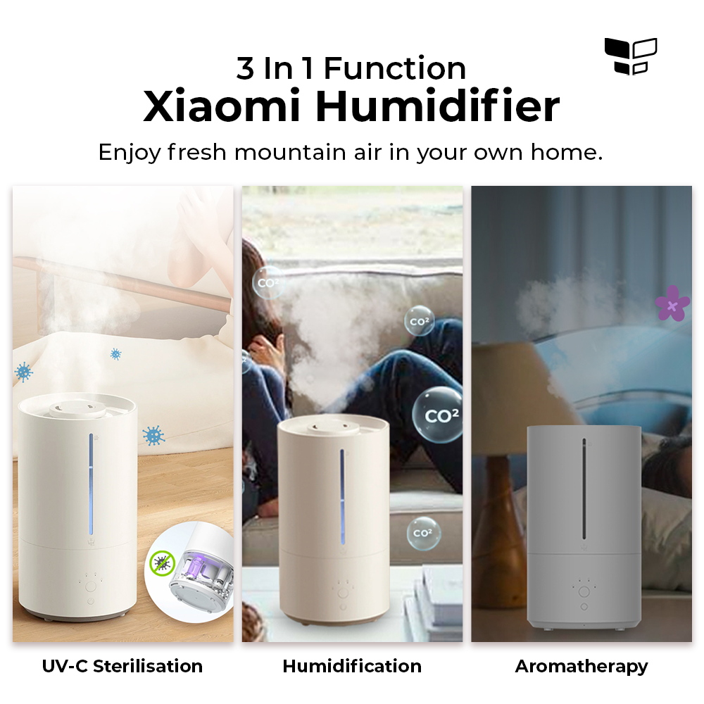 Los humidificadores Humidificador Xiaomi Mijia 4L Purificador de aire de  gran capacidad 300mL / h Volumen de atomización Ion de plata Antibacteriano  99.9% Tanque de agua antibacteriano MIJIA Los humidificadores