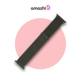 Army green 20mm nylon watch strap with pin buckle and adjustment holes