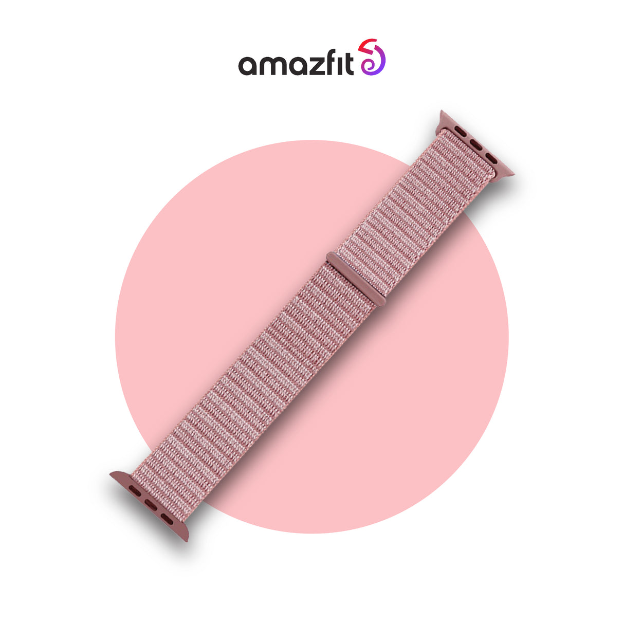 20mm Nylon Strap in Rose Pink with pin-and-loop fastening ends