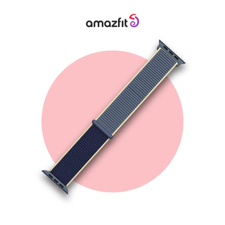 22mm Nylon-Uhrarmband, dunkelblau mit Einstelllöchern am Befestigungssteg