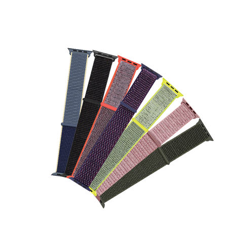 22mm Nylon-Uhrarmband, mehrere Farben: Blau, Schwarz, Pink, Grün, Gelb