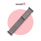 22mm nylon watch strap, light grey woven fabric with dark buckle