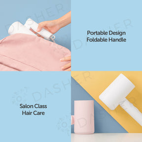 XiaoMi H101 Hair Dryer Negative Ion Quick Drying Foldable Anti Damage Deep Hydration - White/Pink (1600W) 小米负离子速干吹风机
