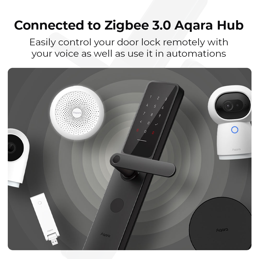 Aqara Smart Door Lock A100 + Zigbee hub with door lock and hub devices