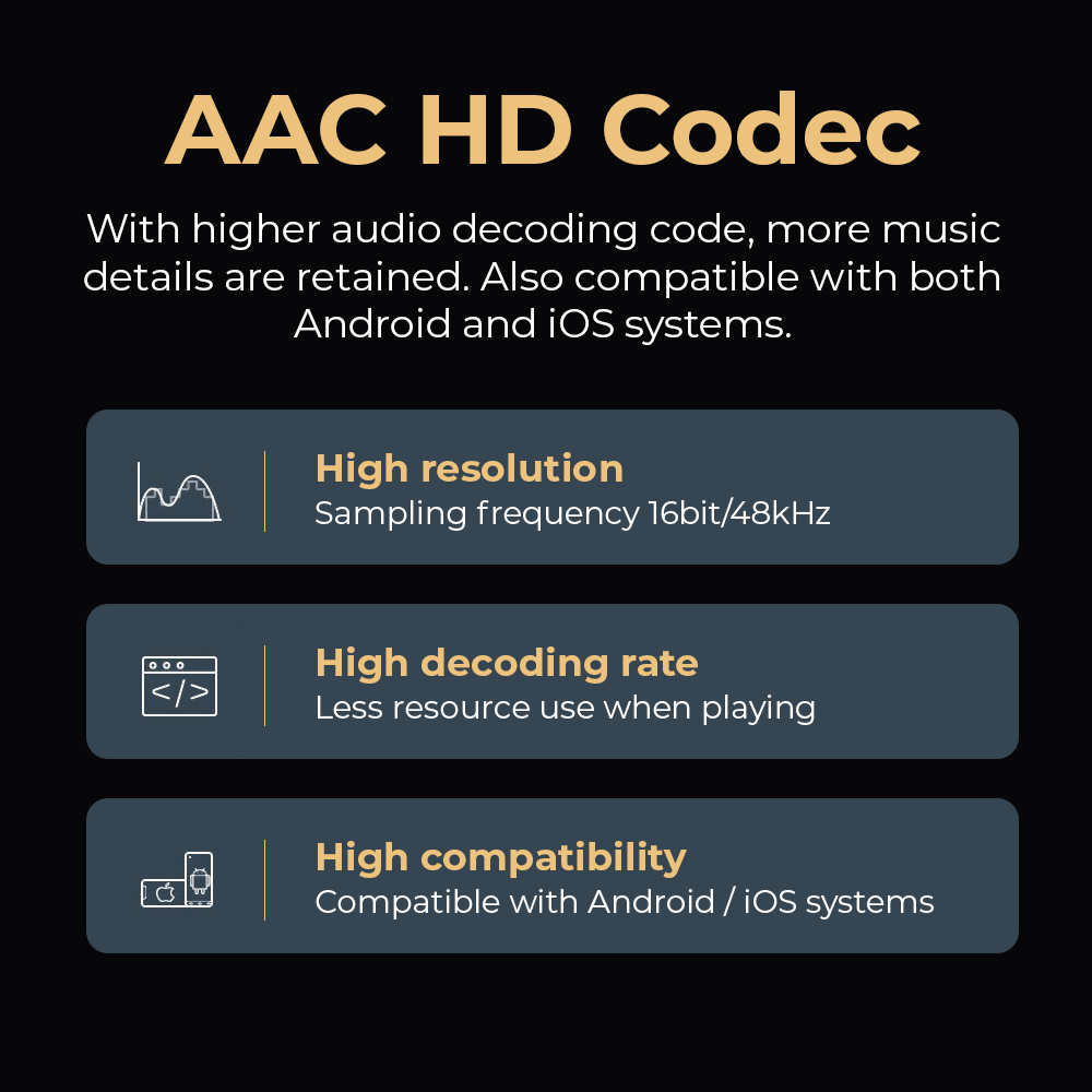 Haylou X1 Pro AAC HD codec audio feature