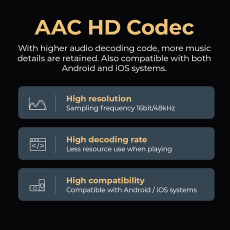 Haylou X1 Pro AAC HD codec audio feature