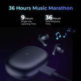 Redmi Buds 4 Pro earbuds with 36 hours music playback feature graphic