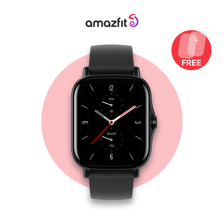 Amazfit GTS 2E smartwatch with Obsidian Black strap and black face