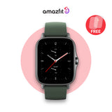 Amazfit GTS 2E Smartwatch, Moss Green Silikonband, schwarzes Display