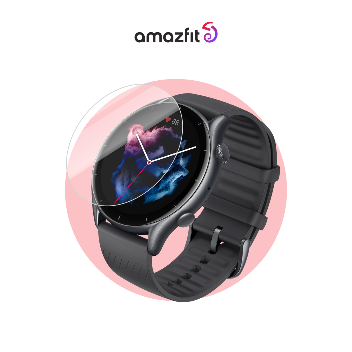 Amazfit smartwatch screen protector, tempered glass film on watch display