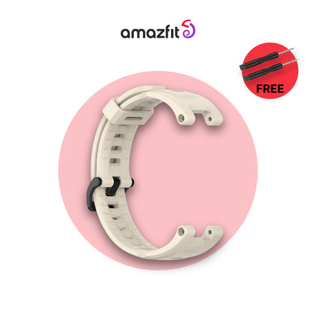 Silicone strap, beige color, molded buckle and pin
