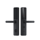 Smart door lock A100 with exterior lever handle and keypad touchscreen