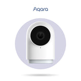 Aqara camera hub with white housing and black lens module