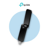 TP-Link Archer T4U AC1300 Wi‑Fi USB adapter, black foldable high-gain antenna