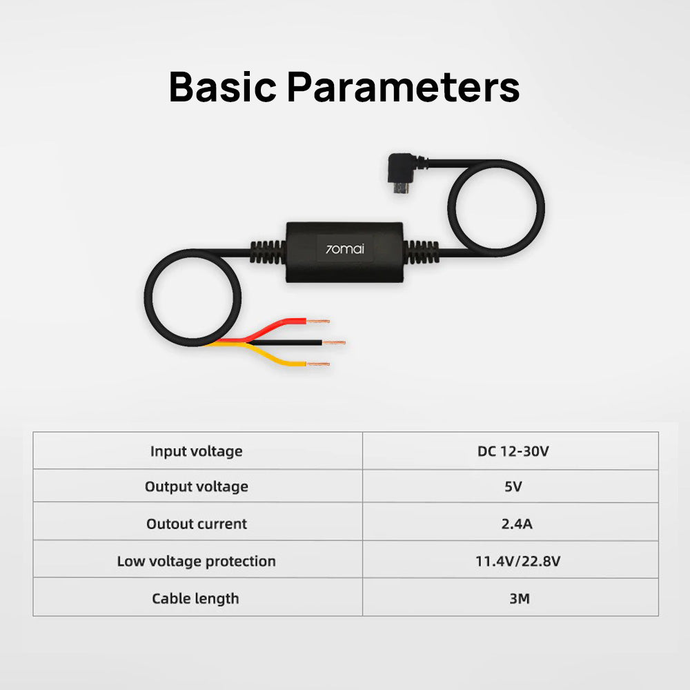 70mai Hardwire Kit - Micro-USB (UP02)