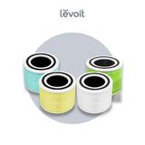Four Core 300/300S replacement filters: blue, yellow, green, and white