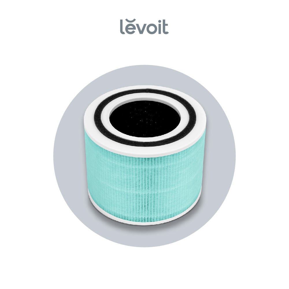 Turquoise filter cartridge with black center ring.