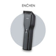 Enchen Electric Hair Trimmer in black with power button