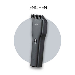 Enchen Electric Hair Trimmer in black with power button