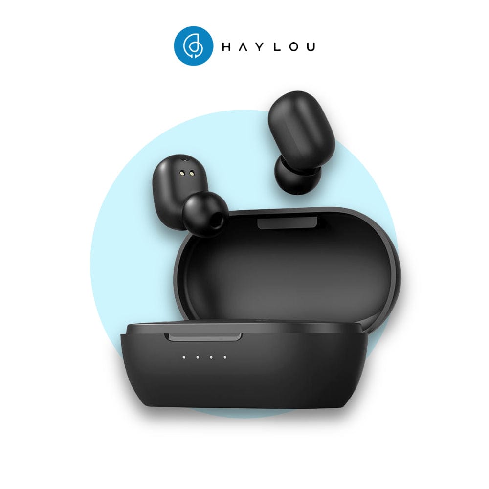 Haylou GT1 XR: schwarze kabellose In-Ear-TWS mit geöffnetem Ladecase