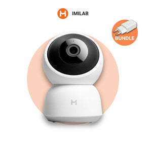 Imilab A1 camera bundle with power adapter, white dome and black lens