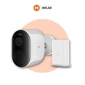 Imilab EC4 outdoor CCTV camera 4MP, black and white body with charging base