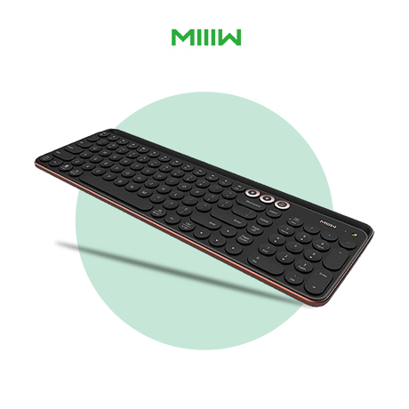 Miiiw wireless Bluetooth keyboard, black with round keys and function buttons