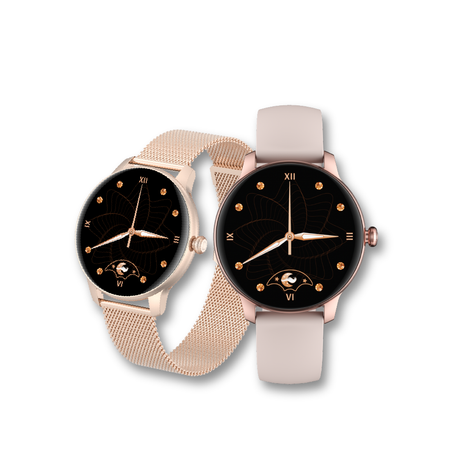 Imilab Kieslect Lady Smart Watch L11, stylish pink silicone strap and gold mesh strap
