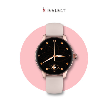 Lady Smart Watch L11, light pink silicone strap, black dial
