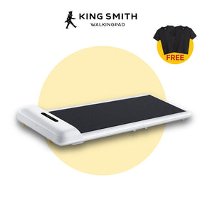 Kingsmith C2 folding walking pad, white body with black running deck