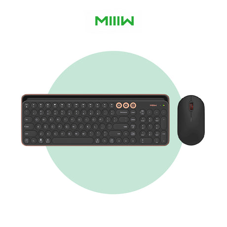 Wireless Bluetooth keyboard and mouse set, black keyboard with matching mouse