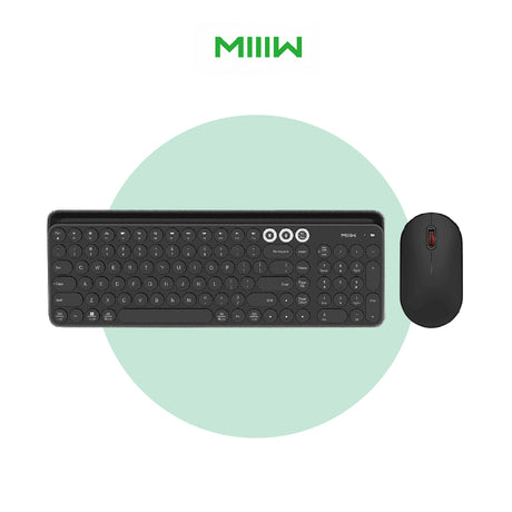 Wireless Bluetooth keyboard and mouse set, black keyboard with red-accent mouse