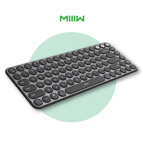 Black Wireless Bluetooth Keyboard K07 with round keys and white lettering
