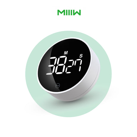 Miiiw drehbarer Timer, schwarzes LED-Display zeigt 36:21