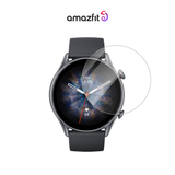 Clear screen protector for round smartwatch display, curved glass overlay
