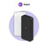 20000mAh power bank, black and white housings, stacked side view