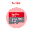 SanDisk Ultra microSD 64GB, U1 A1, microSDXC I card label.