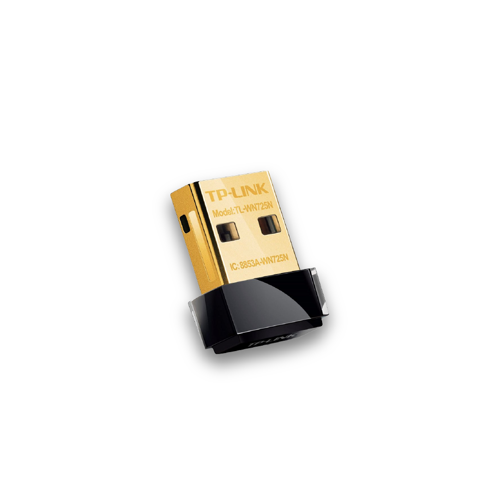 TP-Link TL-WN725N Nano-USB-WLAN-Adapter, goldener Stecker, schwarz
