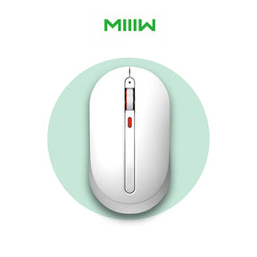 Miiiw Wireless Mouse M20 top view, white body with red click button