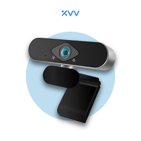 USB 1080P Webcam mit Auto-Fokus, schwarzes Gehäuse und blaues Objektiv