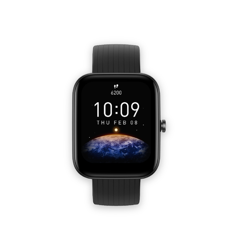 Amazfit Bip 3 Pro Smartwatch mit schwarzem Silikonarmband