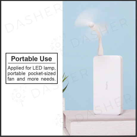 Portable power bank with cable, white case