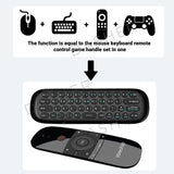 Air mouse with built-in QWERTY keyboard remote, compact two-part layout