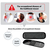 Air mouse keyboard remote with ergonomic shape and central OK navigation